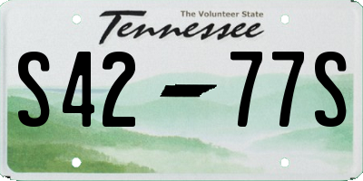 TN license plate S4277S