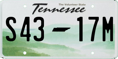 TN license plate S4317M