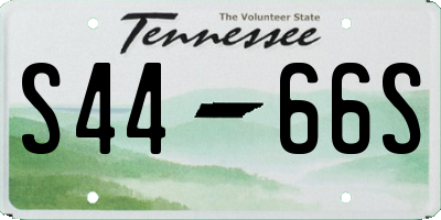 TN license plate S4466S
