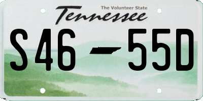 TN license plate S4655D