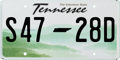 TN license plate S4728D