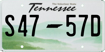 TN license plate S4757D