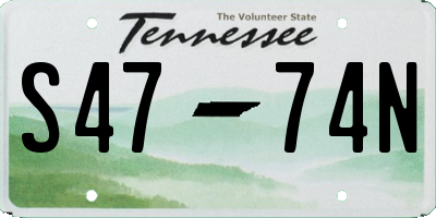 TN license plate S4774N