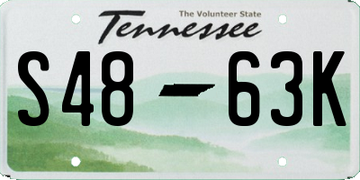 TN license plate S4863K