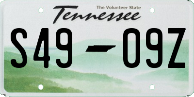 TN license plate S4909Z