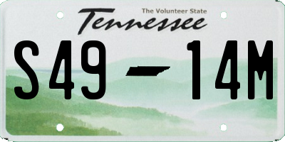 TN license plate S4914M