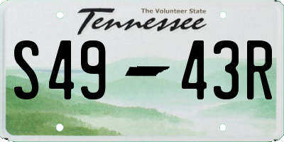 TN license plate S4943R
