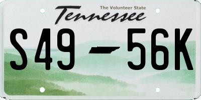 TN license plate S4956K