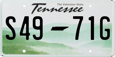 TN license plate S4971G