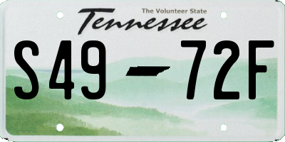 TN license plate S4972F