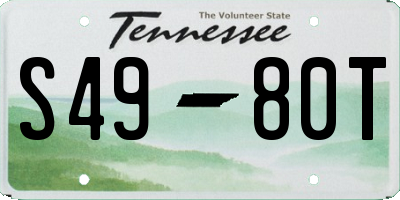 TN license plate S4980T