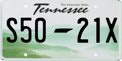 TN license plate S5021X