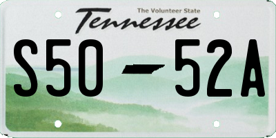 TN license plate S5052A