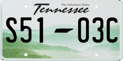 TN license plate S5103C