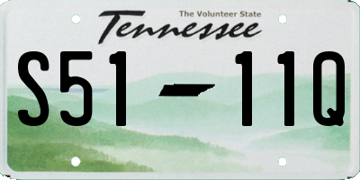 TN license plate S5111Q