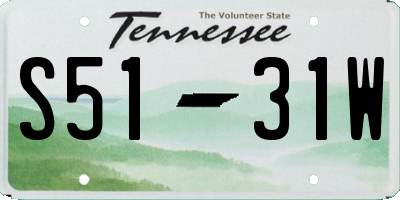 TN license plate S5131W