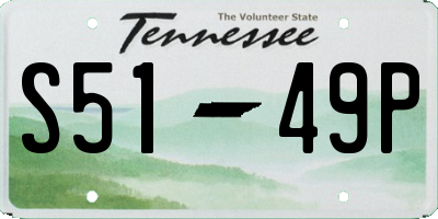 TN license plate S5149P