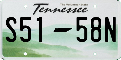 TN license plate S5158N