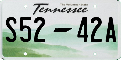 TN license plate S5242A