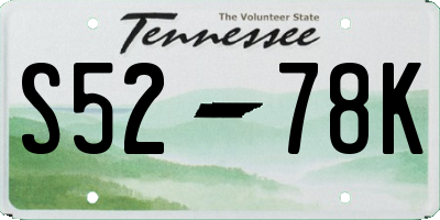 TN license plate S5278K