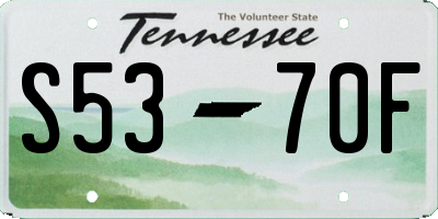 TN license plate S5370F