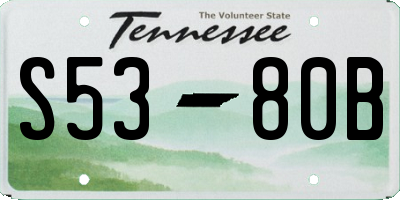 TN license plate S5380B