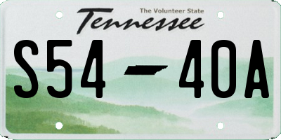 TN license plate S5440A