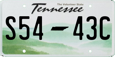 TN license plate S5443C