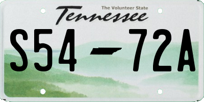 TN license plate S5472A
