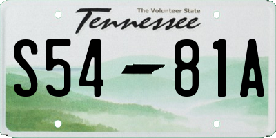 TN license plate S5481A
