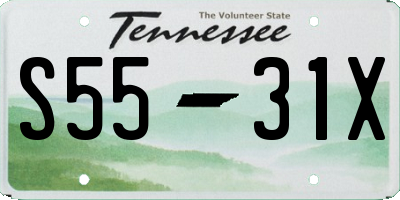 TN license plate S5531X