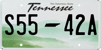 TN license plate S5542A