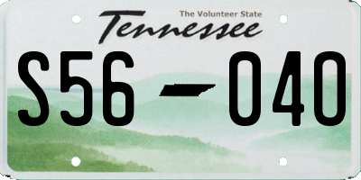 TN license plate S5604O