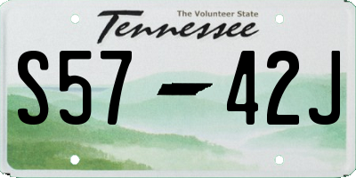 TN license plate S5742J