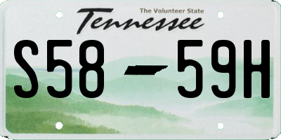 TN license plate S5859H
