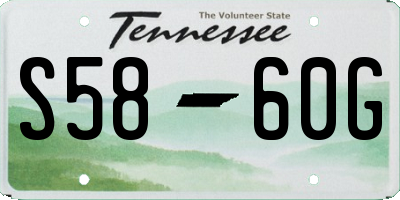 TN license plate S5860G