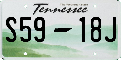 TN license plate S5918J