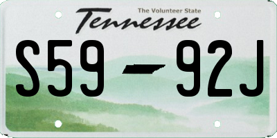 TN license plate S5992J