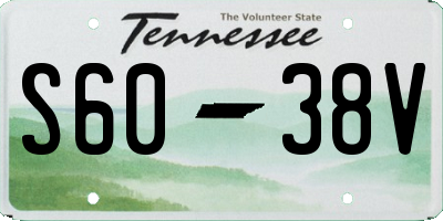 TN license plate S6038V