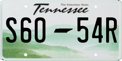 TN license plate S6054R