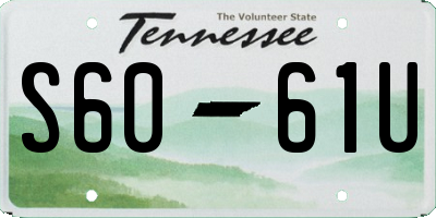 TN license plate S6061U