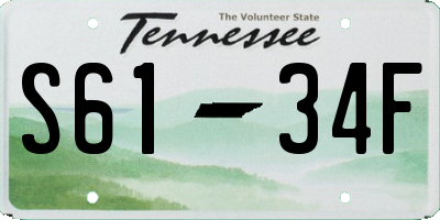 TN license plate S6134F