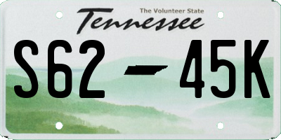 TN license plate S6245K