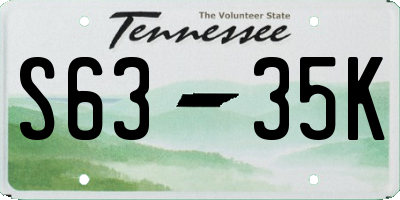 TN license plate S6335K
