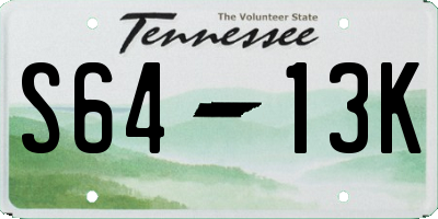 TN license plate S6413K