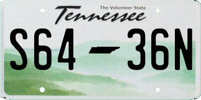 TN license plate S6436N