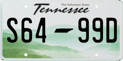 TN license plate S6499D