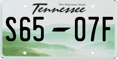 TN license plate S6507F