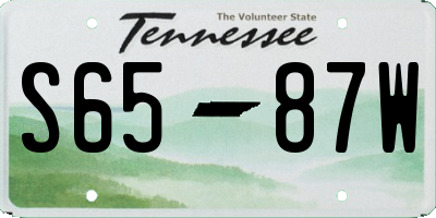 TN license plate S6587W