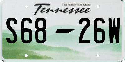 TN license plate S6826W